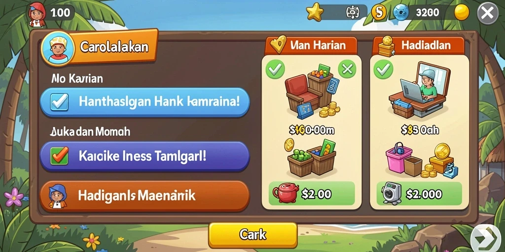 Misi menantang yang menguji strategi pemain.